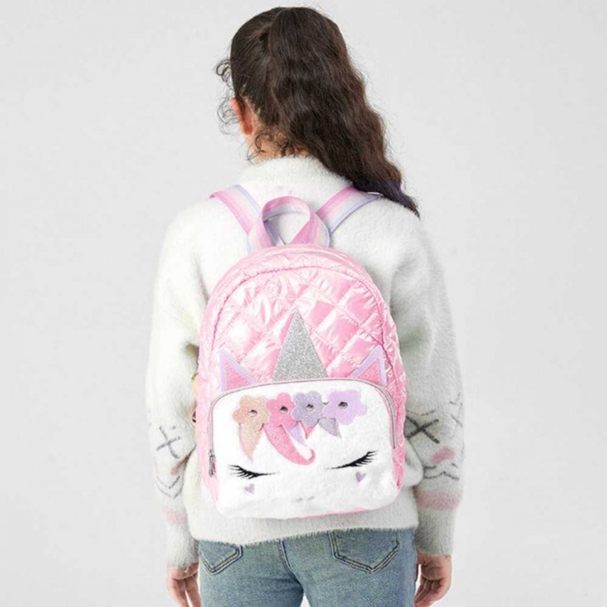 Lean Liesos Backpack for Kids School Quilted Unicorn Pink 32cm – 3