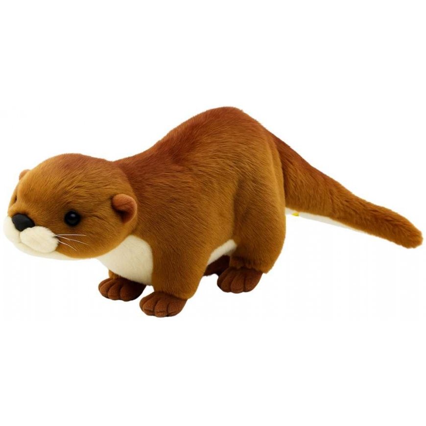 Lean Toys Mīkstā rotaļlieta-talismans, mīksta, Ūdra, balta, brūna, 50 cm