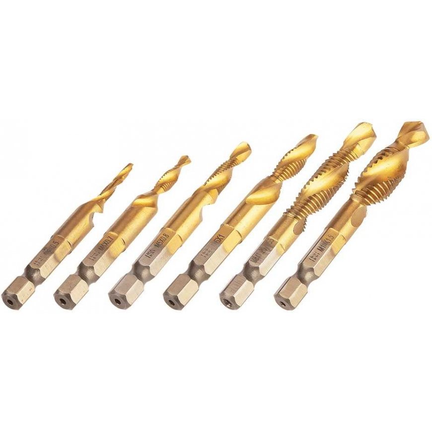 Neo Tools HSS TiN Tapping Drill Set, M3 - M10, Hex, 6 pcs. – 2