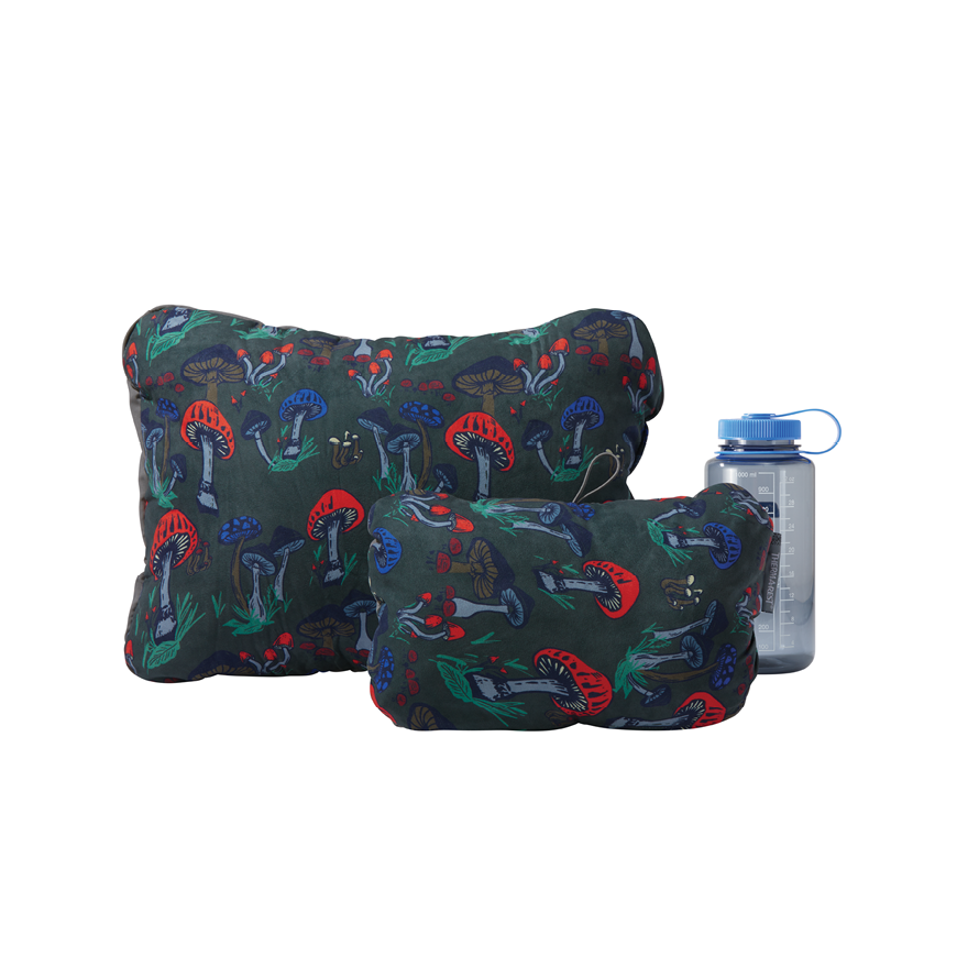Thermarest Pillow Therm-a-rest Compressible Pillow Cinch Large - Blue with Mushrooms (Fun Guy Print) – 2