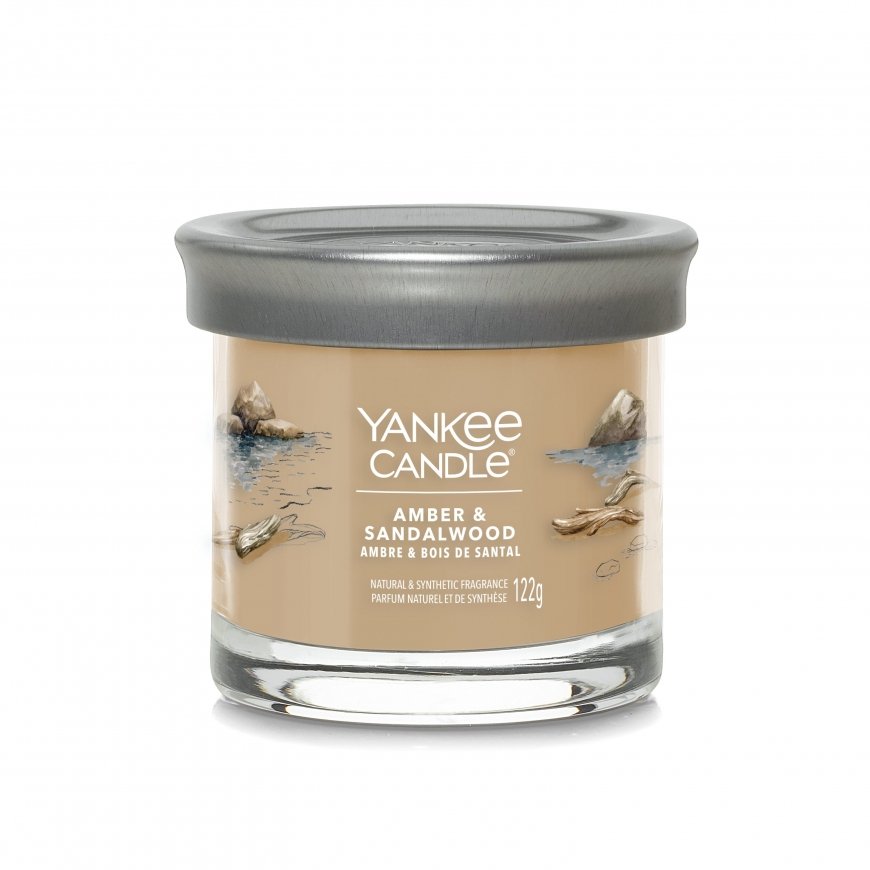 Yankee Candle 1744756E vaško žvakė Cilindras Gintaras, Santalas Rusvai gelsvas 1 vnt
