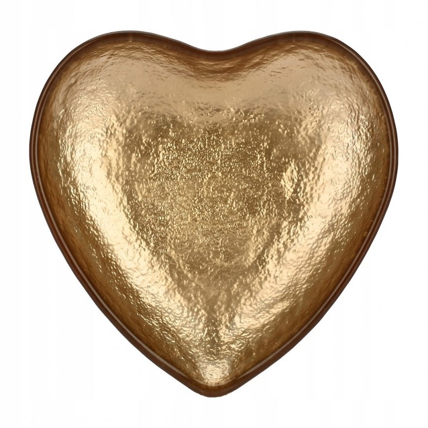 DOMESTIC RITUALS NEIMIEIPENSIERI Small heart-shaped plate, golden, 14 cm – 2
