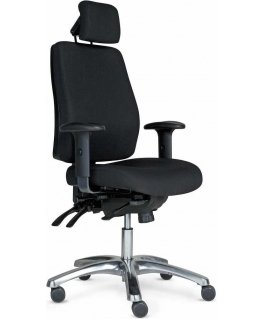 Toplux Pro 40 - biuro kėdė su galvos atrama ir porankiais, juoda