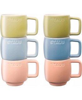 STAUB serving set, 6 ceramic mugs - multicolored, 100 ml
