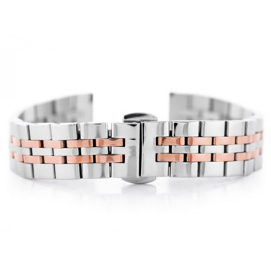 Gold Pacific Model 4 silver rose gold 14mm bracelet