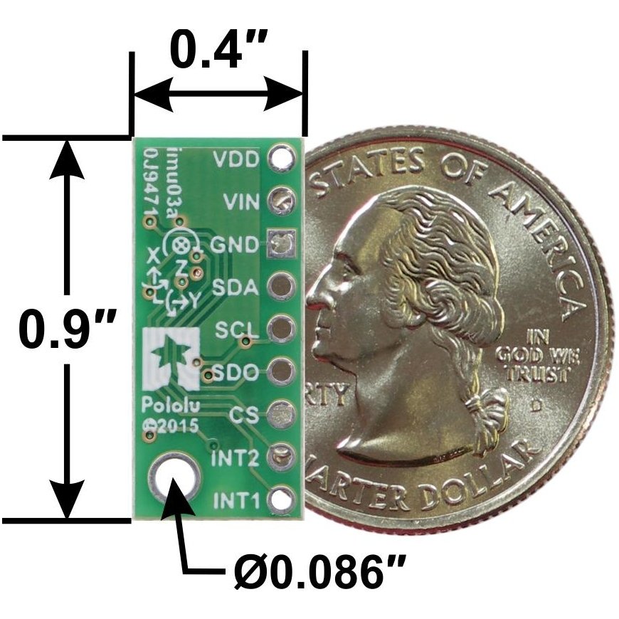 Pololu LSM6DS33 3D giroskops akselerometrs ar sprieguma regulatoru 2.5V – 5.5V I²C /SPI 2mA – 3
