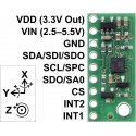Pololu LSM6DS33 3D giroskops akselerometrs ar sprieguma regulatoru 2.5V – 5.5V I²C /SPI 2mA Pololu LSM6DS33 3D giroskops akselerometrs ar sprieguma regulatoru 2.5V – 5.5V I²C /SPI 2mA
