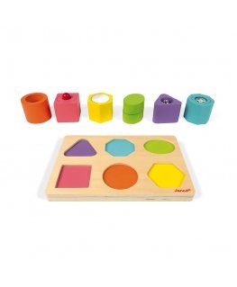 JANOD I Wood Shapes & Sounds 6-Block Puzzle (wood)