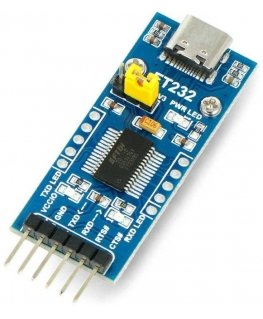 USB-UART TTL konverteris FT232 - USB tipo C lizdas - Waveshare 20646