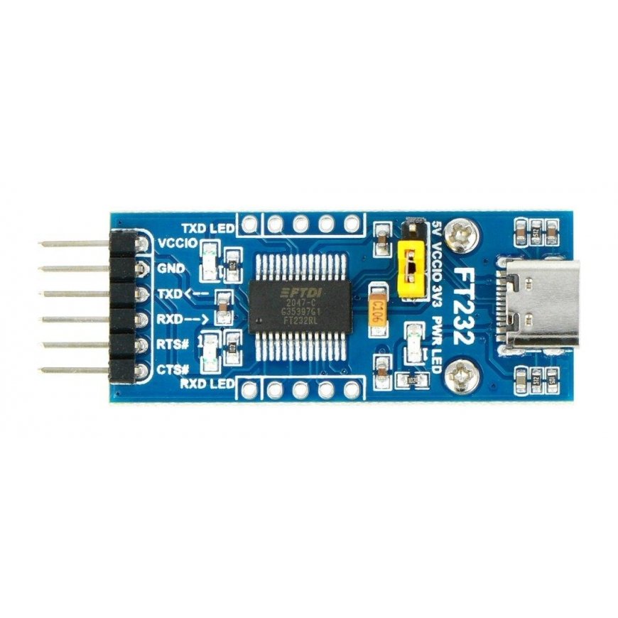 USB-UART TTL konverter FT232 - USB tüüp C pesa - Waveshare 20646 – 2