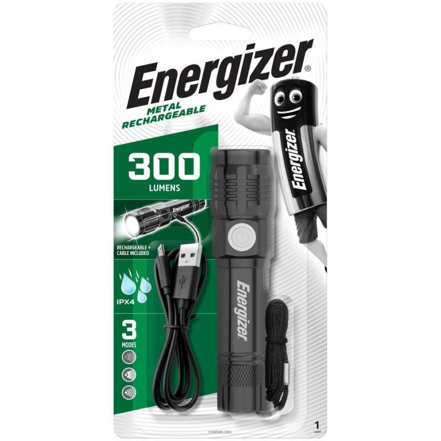 Energizer metāla rokas lādējams lukturītis 300lm