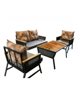 Outdoor furniture set Kalune Design Garden lounge set Mers - Black (1+1+2)