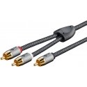 Goobay 65301 audio cable 3 m 2 x RCA RCA Black, Silver Goobay 65301 audio cable 3 m 2 x RCA RCA Black, Silver