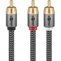 Goobay 65301 audiokaapeli 3 m 2 x RCA RCA musta, Hopea Goobay 65301 audiokaapeli 3 m 2 x RCA RCA musta, Hopea