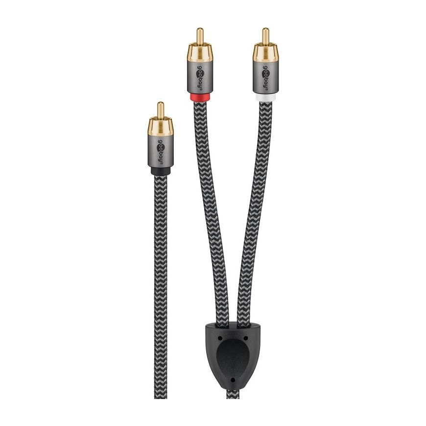 Goobay 65301 аудио кабель 3 m 2 x RCA RCA Черный, Серебристый – 4