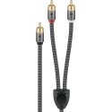 Goobay 65301 audio cable 3 m 2 x RCA RCA Black, Silver Goobay 65301 audio cable 3 m 2 x RCA RCA Black, Silver