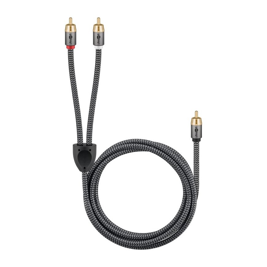Goobay 65301 аудио кабель 3 m 2 x RCA RCA Черный, Серебристый – 5