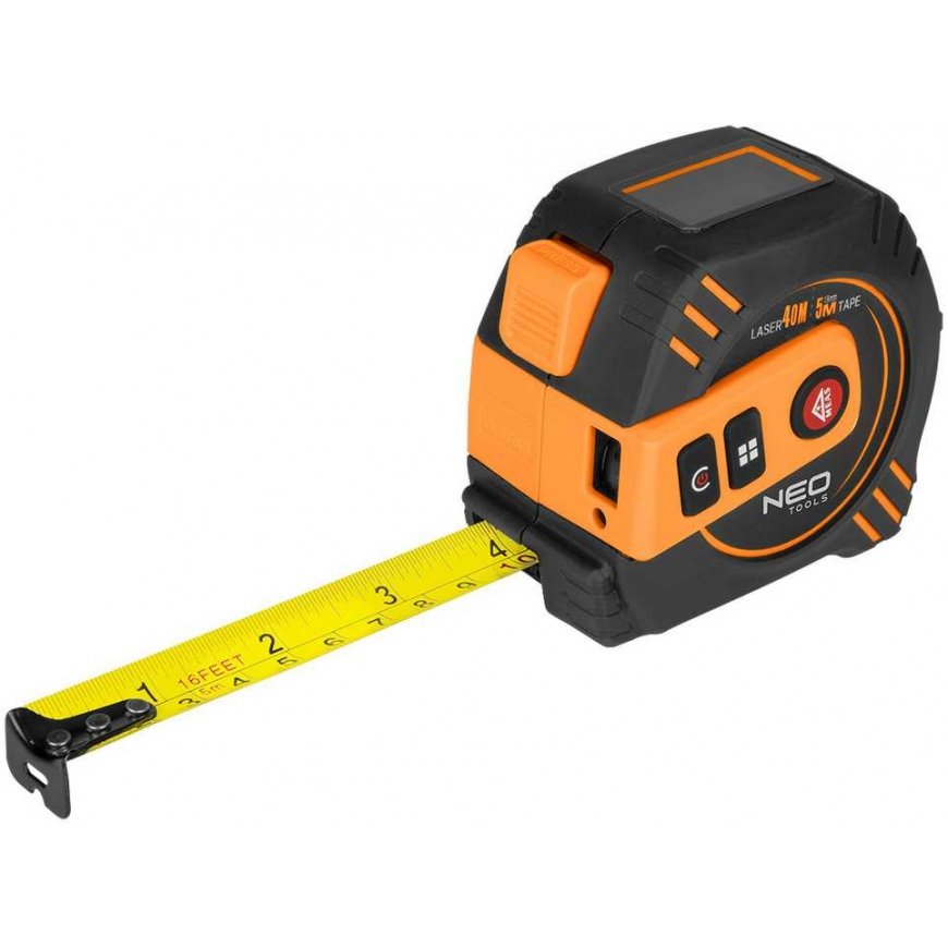 Neo Tools Laseretäisyysmittari, jossa on kääntyvä mitta