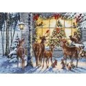 Luca S Cross Stitch Kit "Curious Neighbors" 44.5x32cm SBU5086 Luca S Cross Stitch Kit "Curious Neighbors" 44.5x32cm SBU5086