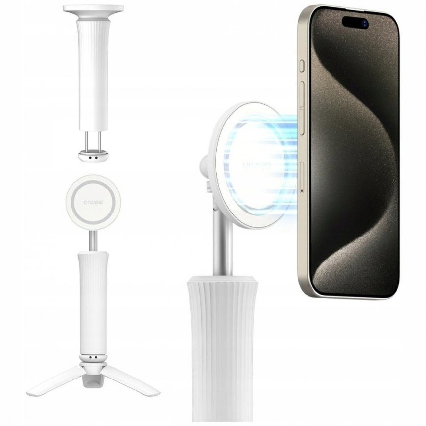 Selfie nūja Araree Magfie Pod Lite statīvs MagSafe balts – 2