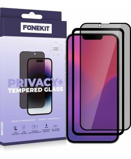 Fonekit Privacy+ Täielik Kate karastatud klaas, iPhone 16e