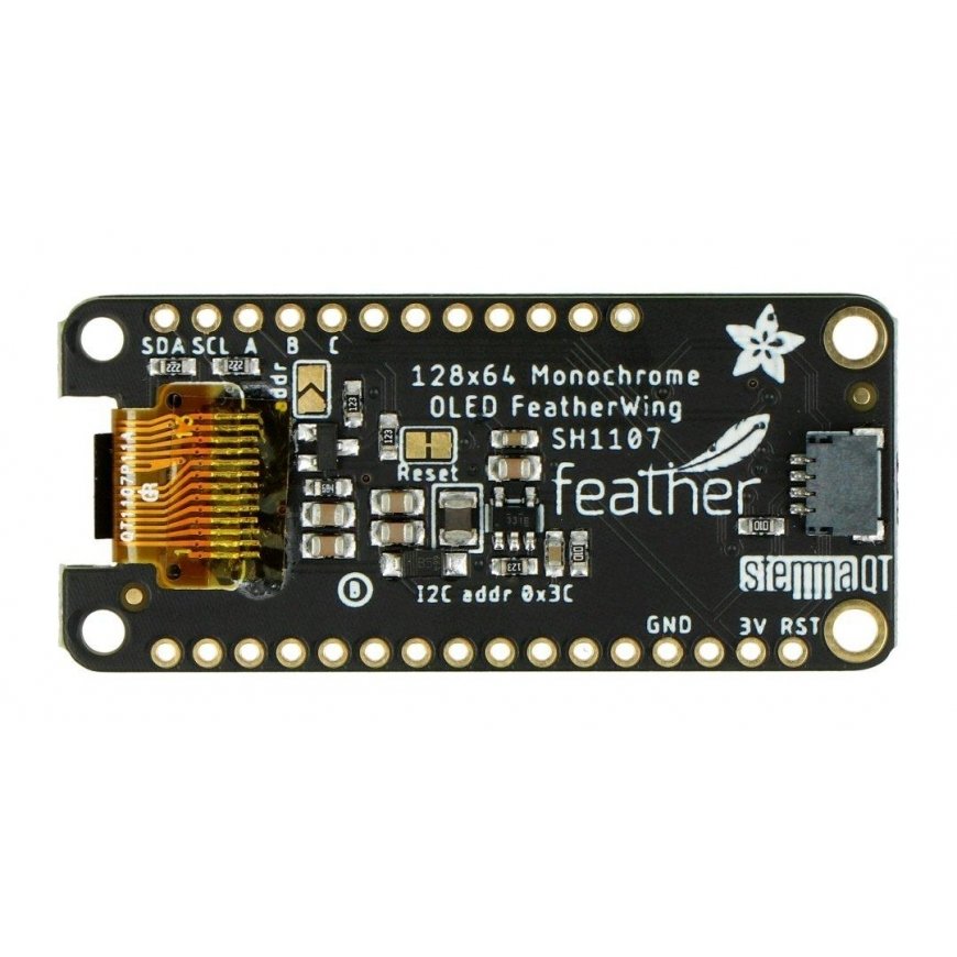 FeatherWing OLED display 128x64 px, Feather accessory, STEMMA QT / Qwiic, Adafruit 4650 – 3