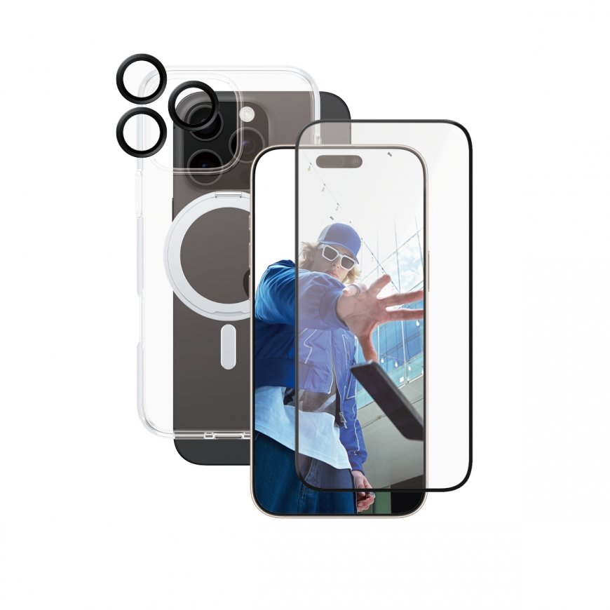 PanzerGlass CARE by ® Feature 3-in-1 Ceramic Bundle iPhone 16 Pro Max Caurspīdīgs ekrāna aizsargs Ap