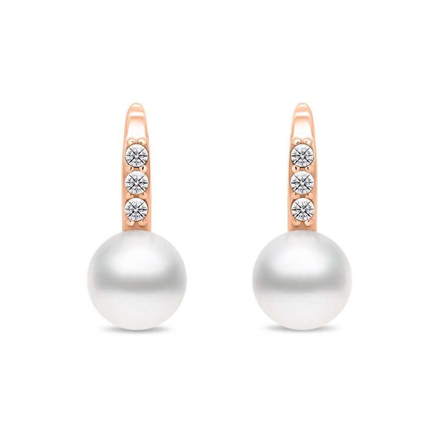 Brilio Silver Brilio Silver Beautiful bronze earrings with pearls and zircons EA385R – 2