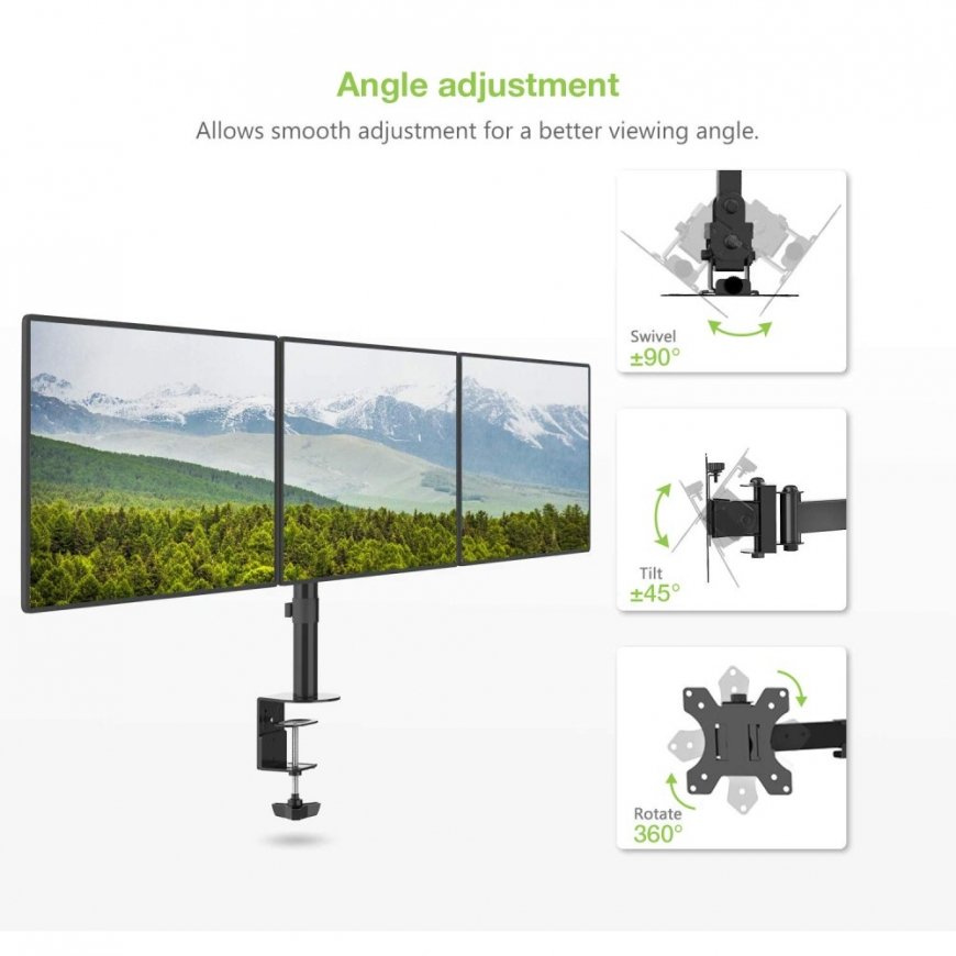 Techly 13-24" Desk Stand for 3 Monitors with Terminal" ICA-LCD 482-T – 5