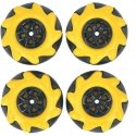 Mecanum wheel set, 48mm, x4, black/yellow with rollers, DFRobot FIT0662-1 Mecanum wheel set, 48mm, x4, black/yellow with rollers, DFRobot FIT0662-1
