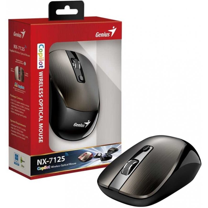 Mouse GENIUS NX-7125 Chocolate / 1200 dpi / wireless / 'Copilot' / 4 buttons / chocolate – 2