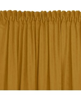 MILANA mustard colored curtain, classic, sheer dragon stripe, 5 cm, with tassels, 3 cm chenille fabric, 220x225 HOMEDE