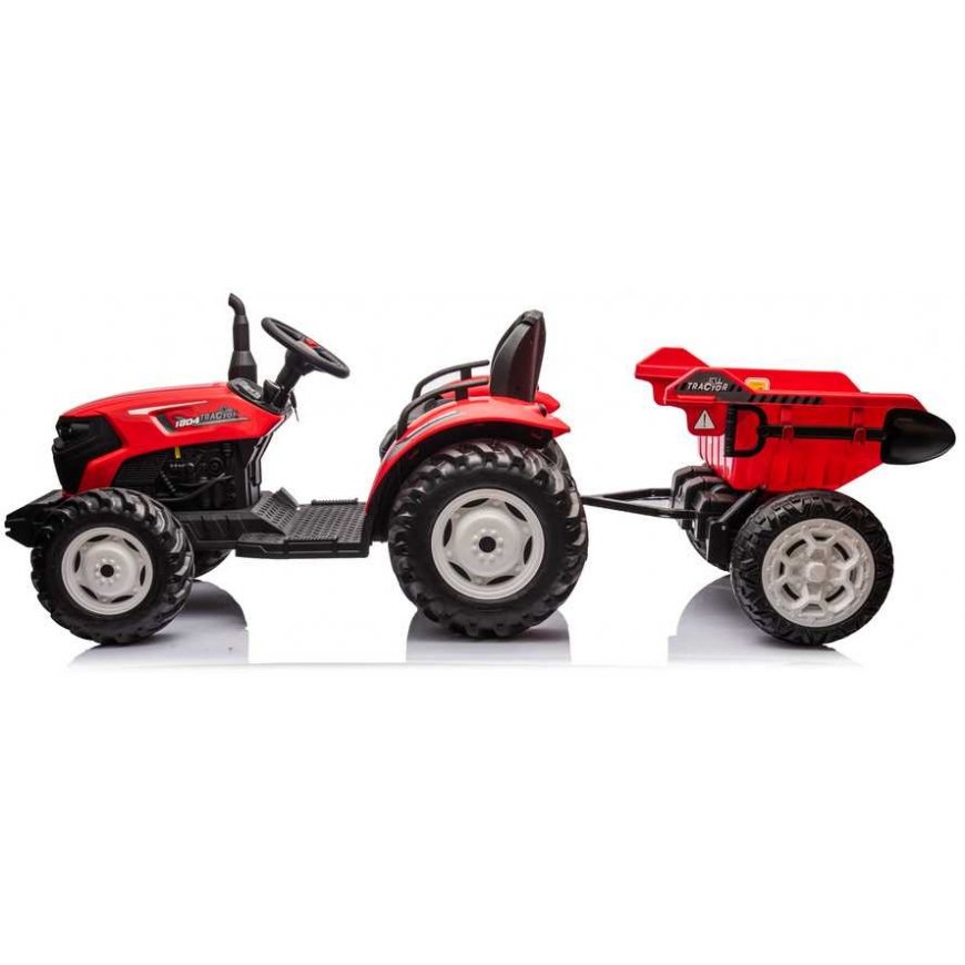 Lean Cars HC-306 Raudona Baterija Traktorius su 24V Priekaba – 4