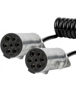 Kierretty kaapeli kuorma-auton perävaunulle 2x 7 liitintä, N-tyyppi, 5m, 24v amio-04379