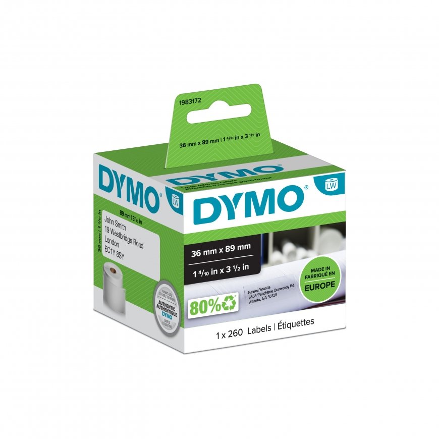 DYMO 1983172 printera etiķete Balts Pašlīmējošās