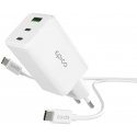 Epico UltraBoost EA40 65 W GaN seinävirtalähdepaketti USB-C - USB-C 1,2 m kaapelilla – Valkoinen Epico UltraBoost EA40 65 W GaN seinävirtalähdepaketti USB-C - USB-C 1,2 m kaapelilla – Valkoinen