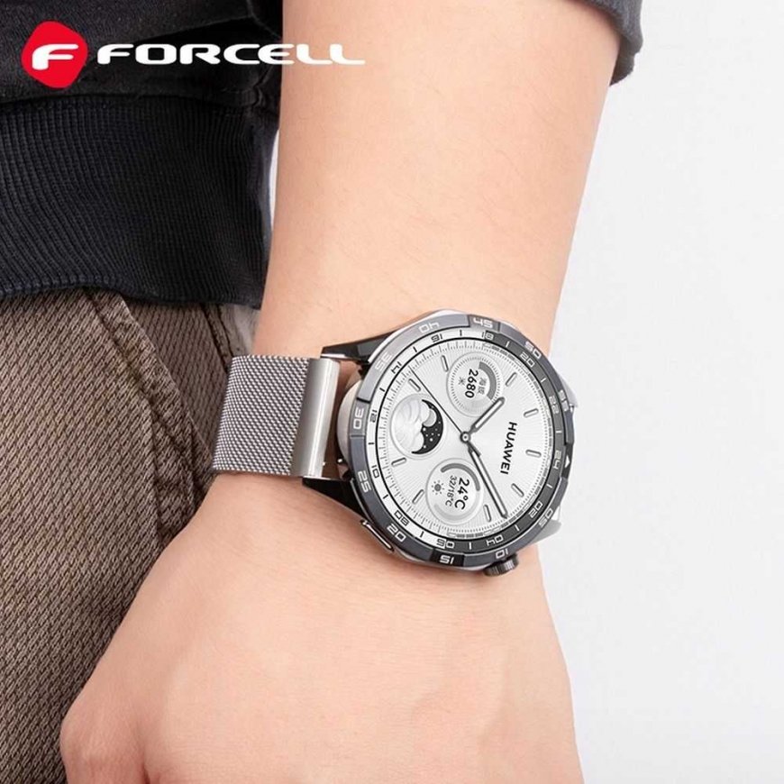 Strap for Samsung Galaxy Watch Forcell F-Design FS11 magnetic steel, 22 mm, silver – 2