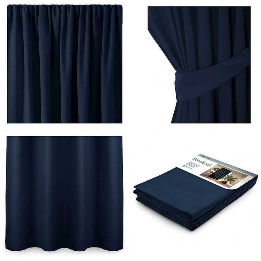 Yöverho AmeliaHome BLACKOUT 140X245 cm, 1 kpl, nauha/koukut, väri: tummansininen