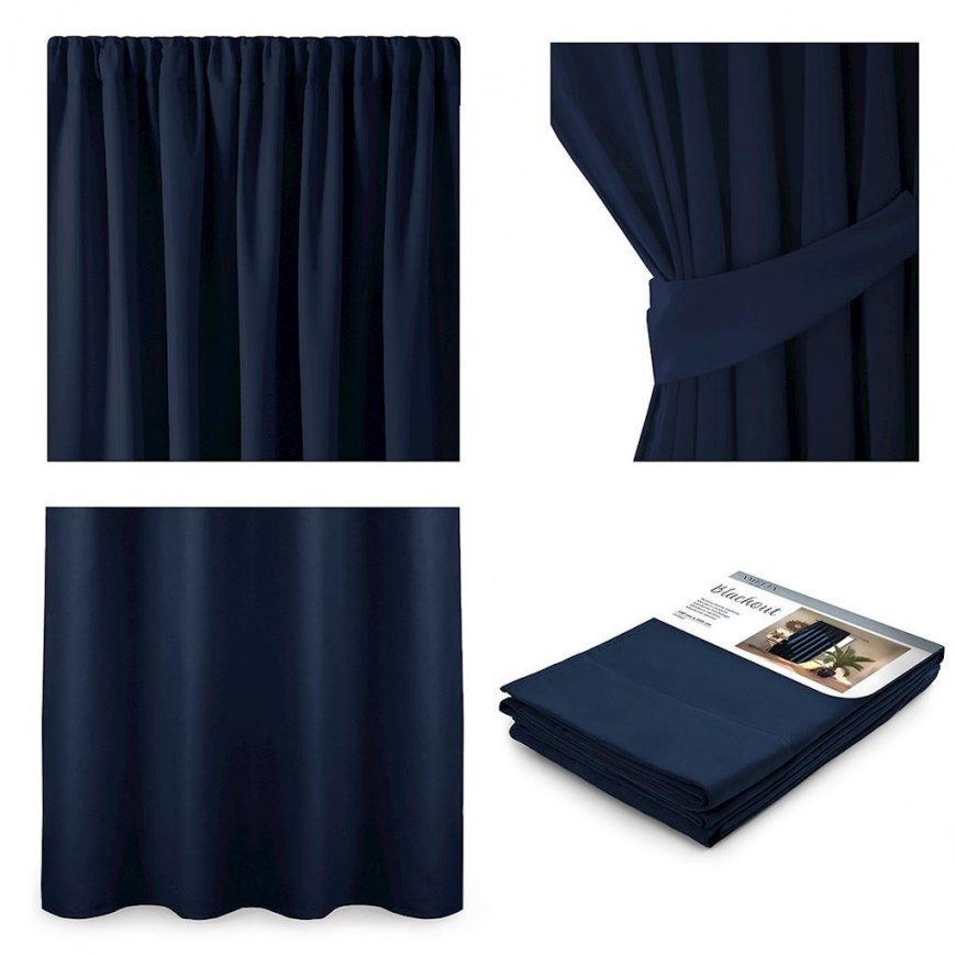 Öö kardin AmeliaHome BLACKOUT 140X245 cm, 1 tk, riba/kinnitused, värv: tume sinine – 2