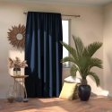 Nakts aizkars AmeliaHome BLACKOUT 140X245 cm, 1 gab., lente/ķīļi, krāsa: tumši zila