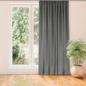 Aizkars MILANA, pelēkā krāsā, klasiskā stilā, elastīgs, 7,5 cm, ar divkāršām krokām, 280x245 HOMEDE Aizkars MILANA, pelēkā krāsā, klasiskā stilā, elastīgs, 7,5 cm, ar divkāršām krokām, 280x245 HOMEDE