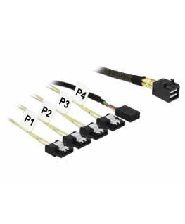 DeLOCK 85732 Serial Attached SCSI (SAS) кабель 1 m Черный, Зеленый