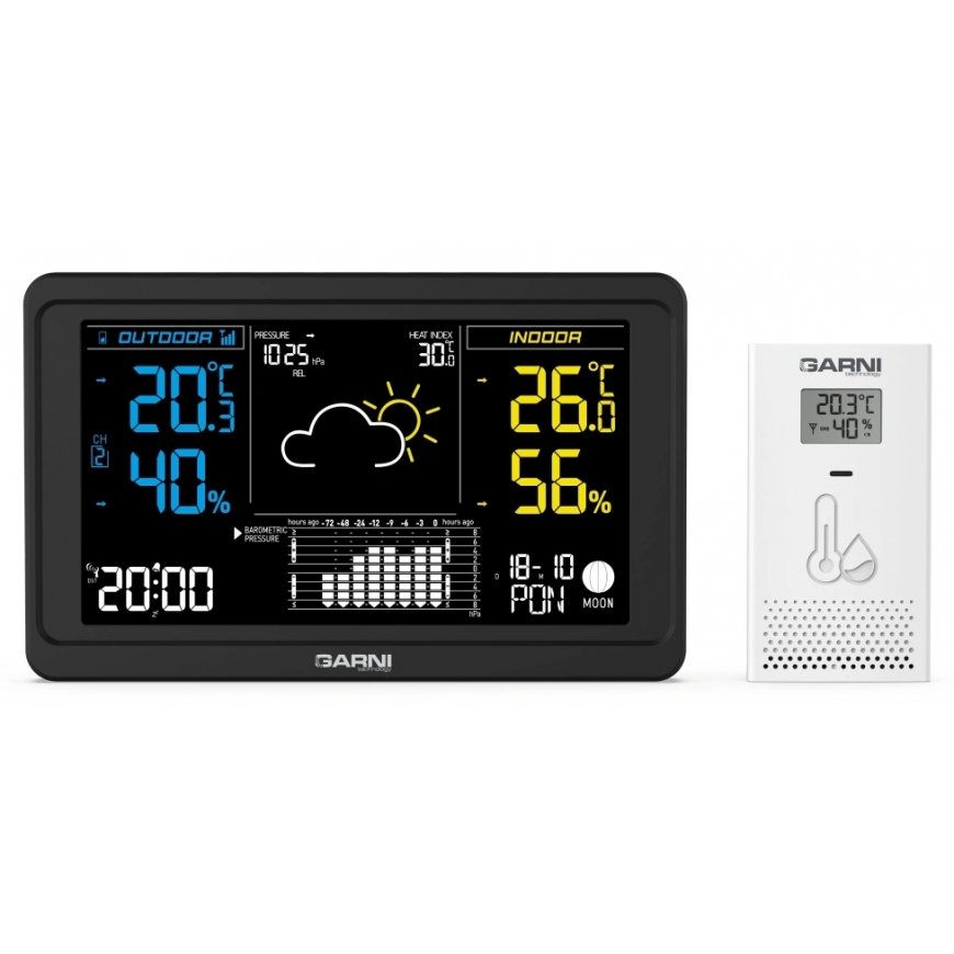 GARNI 618B Precise musta, Valkoinen LCD DC/akku