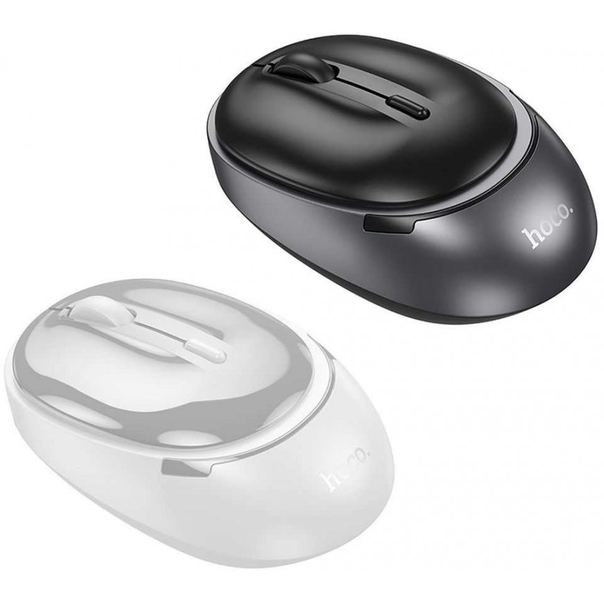 HOCO bezvadu pele 2,4G 1600 dpi GM34 melna metāla pelēka – 3
