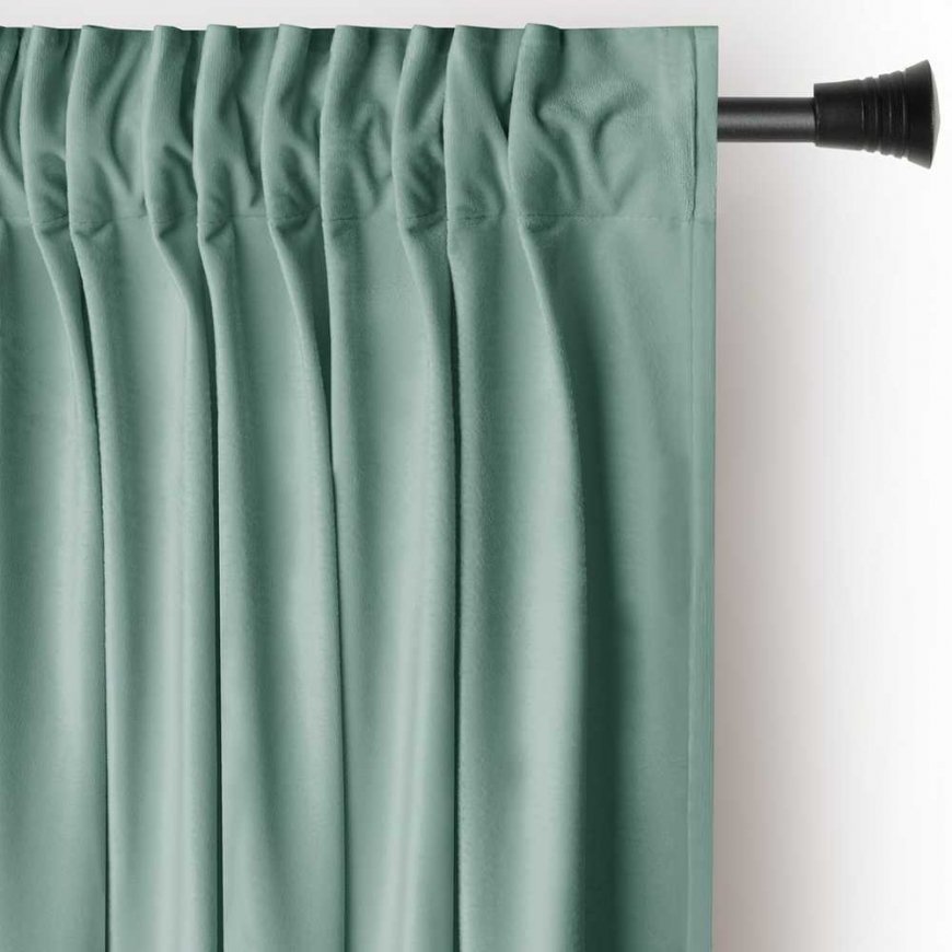 AmeliaHome Aizkaru VELVET krāsa piparmētru stila