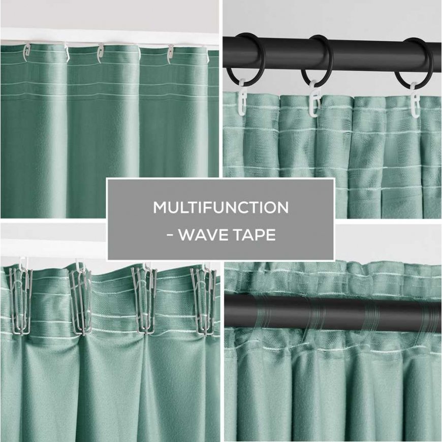 Aizkaru VELVET krāsa piparmētru stila klasiskās joslas materiāla veids - tekstils aksoms 140x245 AmeliaHome – 2