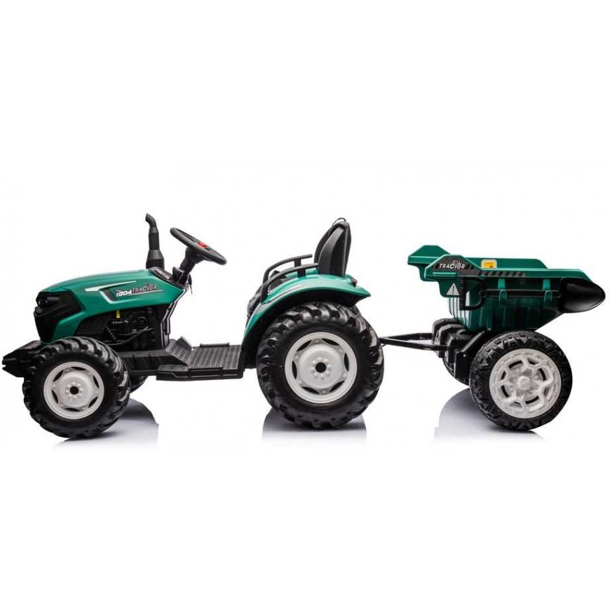 Lean Cars HC-306 Battery-powered tractor with trailer Dark green 24V – 4