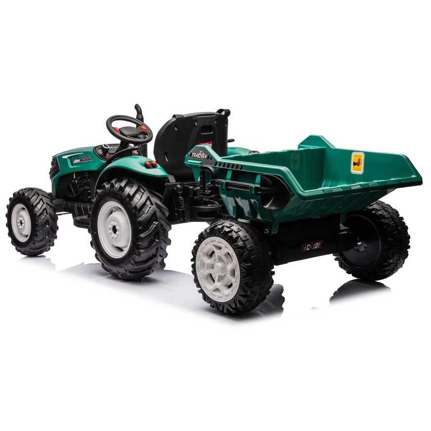Lean Cars HC-306 Battery-powered tractor with trailer Dark green 24V – 5
