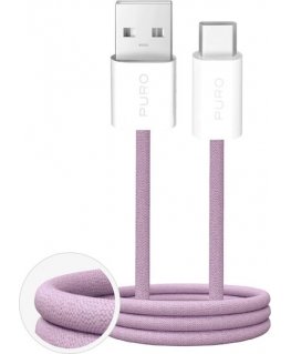Puro Fabrik 2.0 10W USB-A - USB-C Оплетенный кабель 1.5м - Розовый