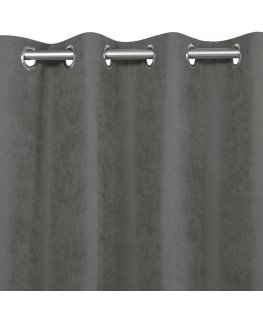 MILANA curtain, gray color, classic style, silver, metallic eyelets, chenille, 280x225, HOMEDE